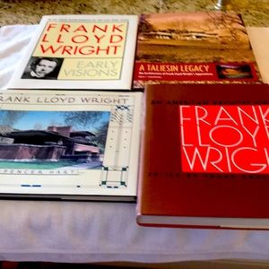 4 large Frank LLoyd Wright books.